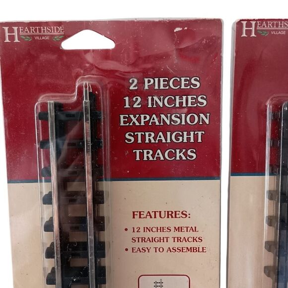 2 Lemax Train Tracks Straight NEW 84211 Expansion Replacement Village Collection - Picture 7 of 15